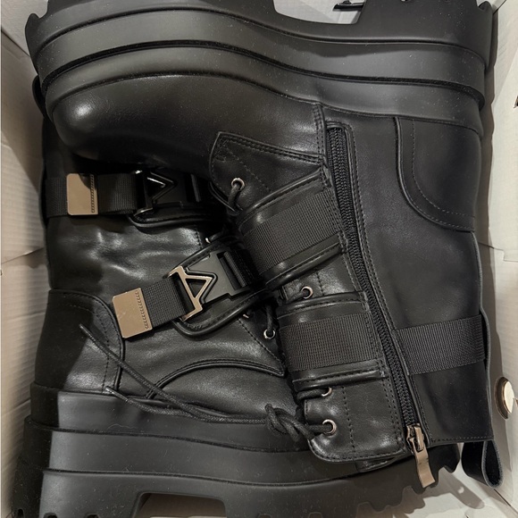 Fashion Nova Black Moto Boots for Rave - Picture 4 of 4